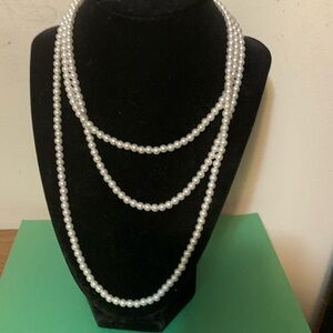 Faux pearls necklace 52”